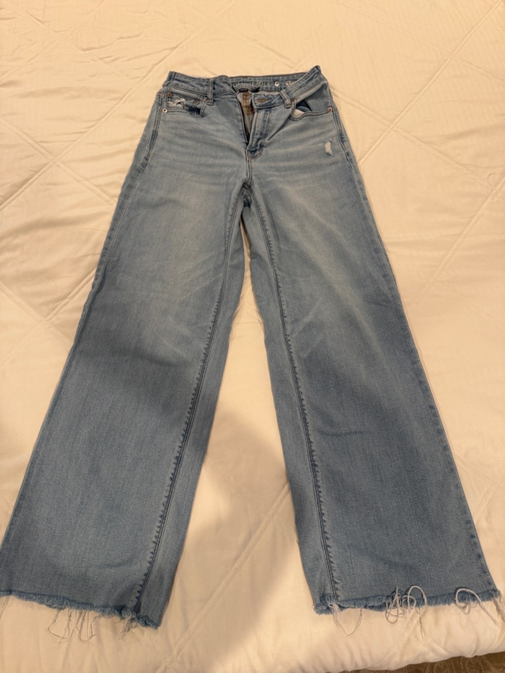American Eagle Outfitters Light Blue Wide-Leg Jeans